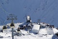 Mountain ski resort Elbrus Russia, gondola lift, landscape winter mountains