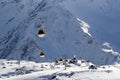 Mountain ski resort Elbrus Russia, gondola lift, landscape winter mountains