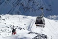 Mountain ski resort Elbrus Russia, gondola lift, landscape winter mountains