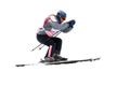 Mountain skier on race isolated Royalty Free Stock Photo