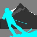 Mountain skier logo vector graphics