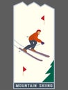 Mountain skiing icon