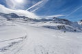 Mountain skiing - Italy, Valle d`Aosta, Breuil-Cervinia, Aosta Valley, Cervinia Royalty Free Stock Photo