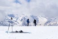 mountain skiing, people in the mountains, skiers, the North Caucasus, Karachay-Cherkessia