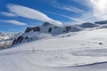 Mountain skiing - Plateau Rose, ski slope in Zermatt Switzerland, Italy Royalty Free Stock Photo