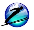 Mountain Skijump icon Royalty Free Stock Photo