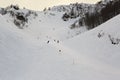 Mountain skitrack on the slope of Caucasus