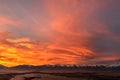 Mountain sky sunset fiery clouds