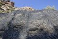 Mountain slope reinforced metal protective mesh, Spain