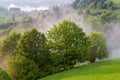 Mountain slopes after a spring rain in the Carpathian Mountains Royalty Free Stock Photo