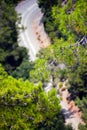 Mountain slopes with trees, terrases and roads in the Troodos re