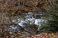 Mountain small river flowing among moss-grown stones Royalty Free Stock Photo