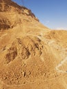 Mountain hike snake path and cable car to Masada fortress, Israel Royalty Free Stock Photo