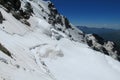 Mountain snow crack, bergschrund Royalty Free Stock Photo