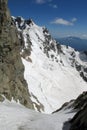 Mountain snow crack, bergschrund Royalty Free Stock Photo