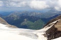 Mountain snow and glacier panorama and Grossglockner High Alpine Road in Glockner Group, Austria Royalty Free Stock Photo