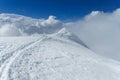 Mountain snow path Royalty Free Stock Photo