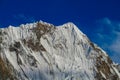 Mountain snowpeaks and Inilchek glacier trek at Tian Shan Royalty Free Stock Photo