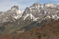 Mountain snowy landscape. Cares route. Picos Europa. Castilla Leon, Spain