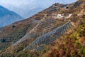 Mountain Solar Power Panels : Economic Development in Pauri Garhwal, Uttarakhand. Clean and sustainable energy initiative Royalty Free Stock Photo