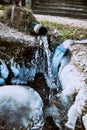 A mountain spring with clean water