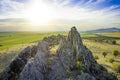 mountain stones at sunset in Hercynian mountains