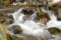 Mountain stream in the Altai Republic. Water runs over rocks, close up Royalty Free Stock Photo