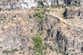 Mountain streamÃÂ cascaded flow into canyon river Kazakh