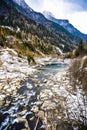 A mountain stream flowing in the Italian Dolomites Royalty Free Stock Photo