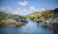 The River Elan flows through the wide expanse of upland moors, traditionally known as Elenydd, in central Wales, it terminates in Royalty Free Stock Photo