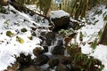 A mountain stream tumbling down some rocks Royalty Free Stock Photo