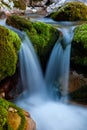 A mountain stream waterfall.