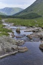 A Mountain Stream wends its way gently down the Valley floor in Glen Doll, part of the Cairngorm Park.