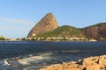 Mountain Sugarloaf from Park Flamengo with stones and waves in G