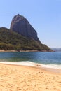 Mountain Sugarloaf red beach (Praia Vermelha) doves, Rio de Jan Royalty Free Stock Photo