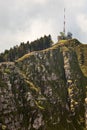 Mountain summit with telecom mast. Royalty Free Stock Photo