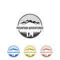 Mountain with sunburst logo designs inspirations