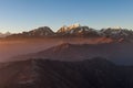 Mountain sunrise landscape in Himalayas, Nepal. Royalty Free Stock Photo