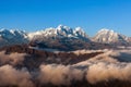 Mountain sunrise landscape in Himalayas, Nepal. Royalty Free Stock Photo