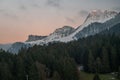 Mountain Sunset in February at Paccots, Fribourg, Switzerland Royalty Free Stock Photo