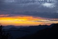 mountain sunset having clouds sky Royalty Free Stock Photo