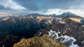 Mountain sunset landcape from peak Rysy Royalty Free Stock Photo