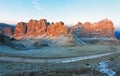 Mountain sunset panorama landscape - in Italy Alps - Dolomites