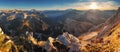 Mountain sunset panorama landscape - in Italy Alps