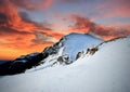 Mountain sunset photographed at 2000 meters