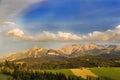 Mountain sunset - Tatras - high mountain in Europe. View from Poland side. Royalty Free Stock Photo