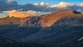 Mountain Sunset Views from the Trail Ridge Road, Rocky Mountain National Park, Colorado Royalty Free Stock Photo