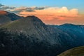 Mountain Sunset Views from the Trail Ridge Road, Rocky Mountain National Park, Colorado Royalty Free Stock Photo