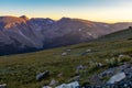 Mountain Sunset Views from the Trail Ridge Road, Rocky Mountain National Park, Colorado Royalty Free Stock Photo