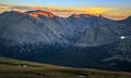 Mountain Sunset Views from the Trail Ridge Road, Rocky Mountain National Park, Colorado Royalty Free Stock Photo